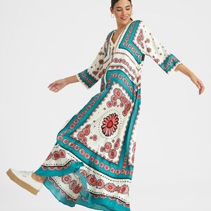LA DoubleJ Silk Twill Muumuu Dress
Daisy Placée Turquoise Sz M Runs L